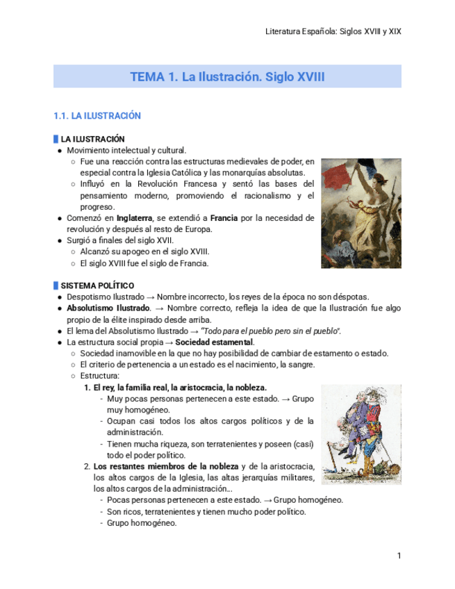 siglo xviii literatura española