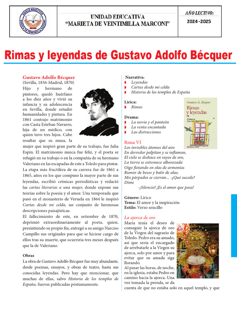 rimas y leyendas de gustavo adolfo becquer analisis literario