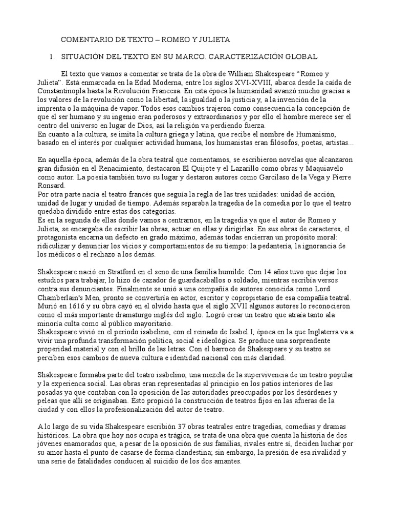 romeo y julieta analisis literario pdf
